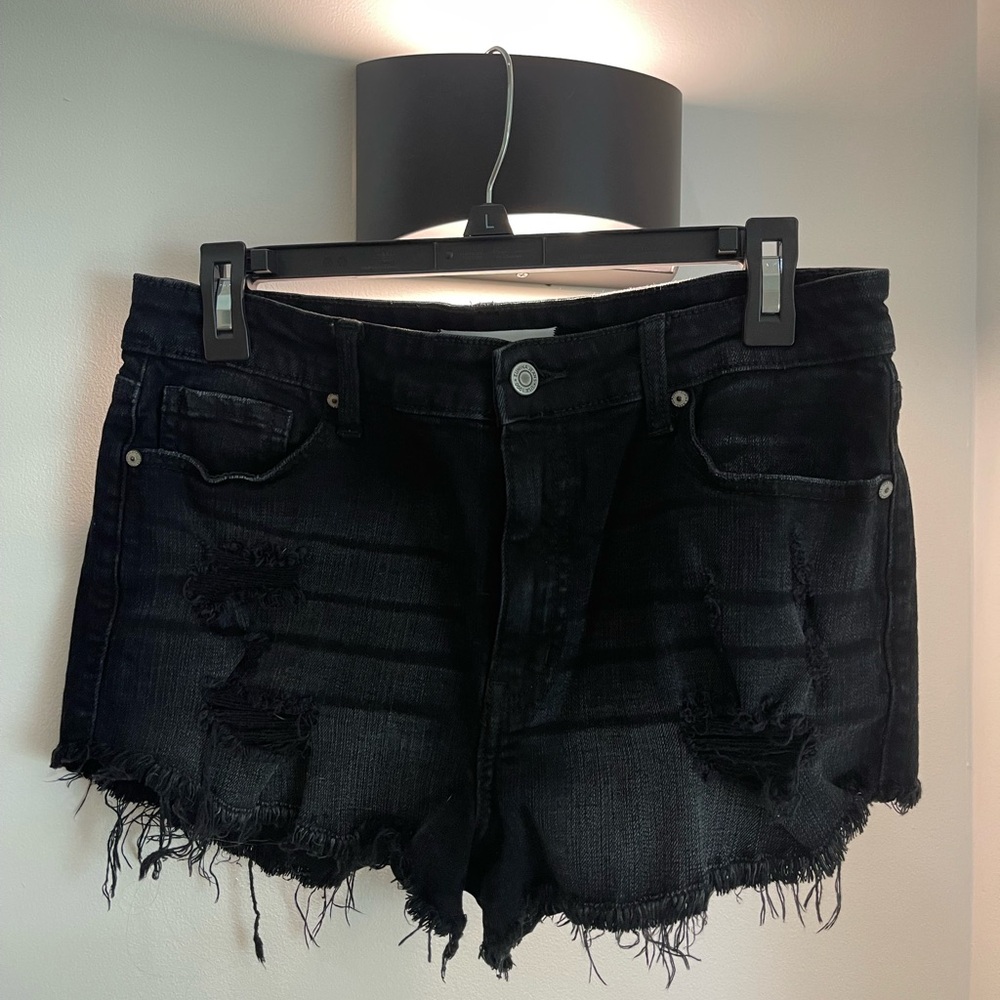 Black jean shorts